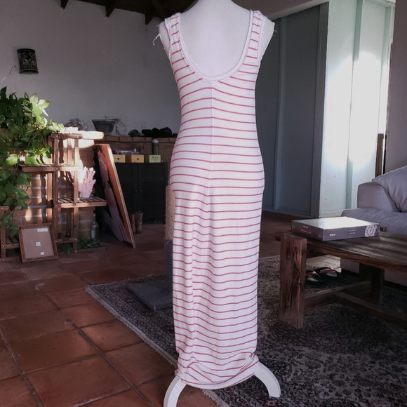 Save $100 - Anthropology Dolan Red and White Stretchy Maxi Tank Dress - Picture 4 of 6